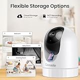 Cinnado Überwachungskamera Innen - 2K Babyphone mit Kamera, 360 Grad WLAN Indoor Hundekamera mit APP, Automatische Verfolgung, Zwei-Wege-Audio, Bewegungserkennung, Nachtsicht, kompatibel mit Alexa