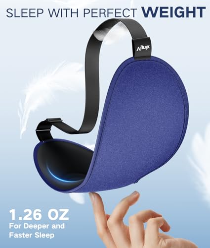 Vynix Sleep Mask for Men Women - Eye Masks for Side Sleepers, 3D Contoured Night Blindfold 100% Blockout Pressure-Free, Soft Lightweight Breathable Eye Cover Shade Sleeping for Airplane, Travel, Blue — view 4