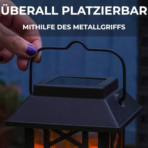 Solar Laterne Festive Lights 17,5cm mit realistischer Flamme
