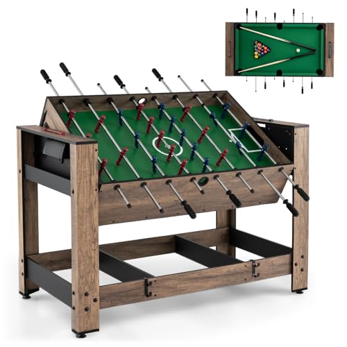 GYMAX 48-Inch Foosball & Billiards Combo