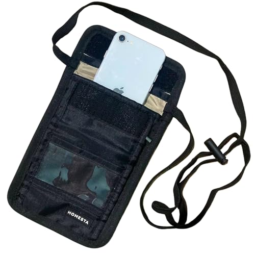 HOMESTA Custodia anti-radiazioni per cellulare, protezione da EMF, blocco EMF, protezione per telefono cellulare, blocco radiazioni, per telefono cellulare, (nero) (borsa XL con cinturino)