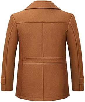 Mannen Mode Winter Wollen Jas Mannen Dubbele Kraag Dikke Trenchcoat