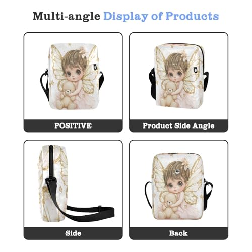 Cute Baby Golden Wings messenger bag for women shoulder bag crossbody Shoulder Handbags Adjustable Strap for Shopping business4
