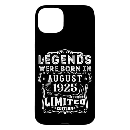 Carcasa para iPhone 15 Plus Cumpleaños Agosto 1925 Edición Limitada Regalo Legend