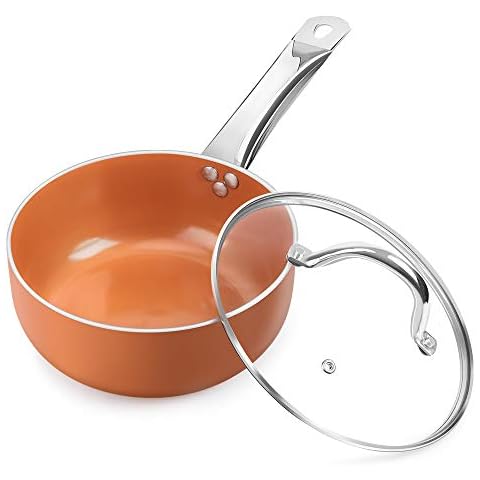 SHINEURI Mini 3qt Antihaft-Kupfertopf mit Deckel Cover