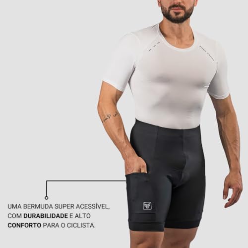 Bermuda De Ciclismo Masculina Short Free Force Basic Com Bolsos Mtb Speed