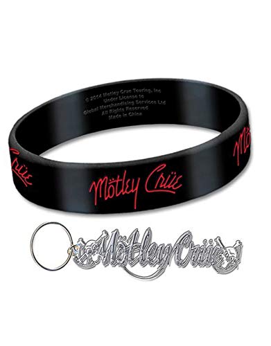 Motley Crue Armband and Schlüsselring Classic Repeat Band Logo Nue offiziell Cover
