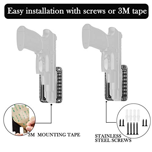 Db Gun Holster,Car Gun Magnet Mount 1 Pc, 15.4 Lbs Rating,Quick Loaded Magnetic Gun Holster|Concealed Gun Holder For Flat Top Handguns, Using In Vehicle, Trucks, Car, Wall, Desk #TOP2