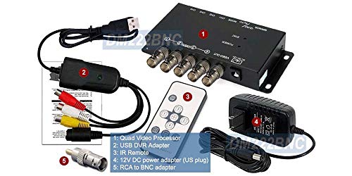 4-Channel Mini Quad Video Multiplexer with USB DVR Adapter and IR Remote - Thumbnail 5