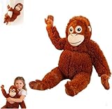 eleqwywdyq Punch Monkey Plüschtier, 66cm Großes Orang Utan Kuscheltier，Klammeraffe Plüschtier für Kinder, Weiches AFFE Kuscheltier als Geschenk, Ideal für Tierliebhaber