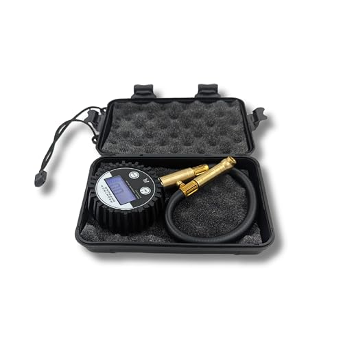 Image of Digital Tire Pressure Gauge | 200PSI | Swiveling Air Chuck | Portable Tire Inflator | Hard Case | Air Compressor Accessory