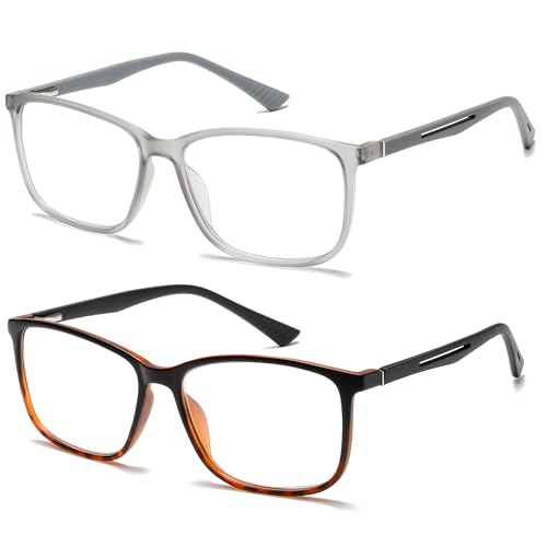 ZXYOO Occhiali da lettura uomo 3 Pacco Lettore di luce anti-blu stile sportivo con cerniera a molla in metallo（2 Pacco+2.50）