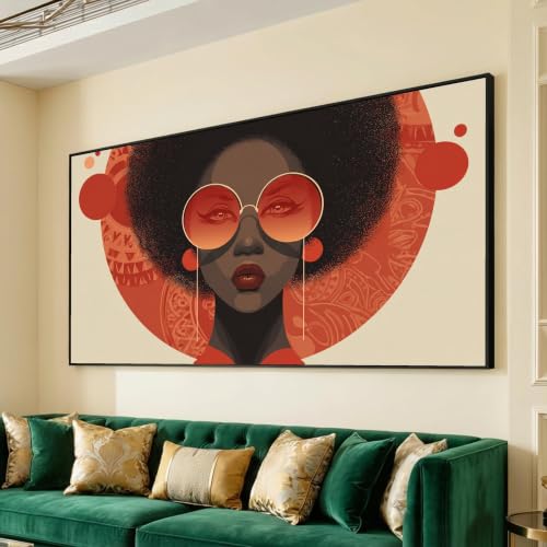 Affiches de lunettes de soleil rétro et portrait abstrait pour salon ethnique