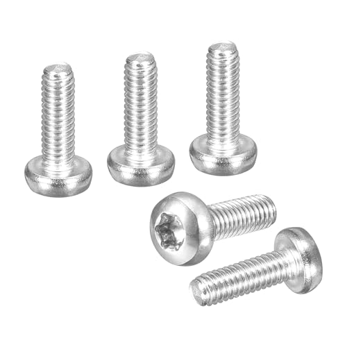 Image of DTGN M4x10mm Pan Head Torx Security Screw - 30Pack - Good for Machinery - 304 Stainless Steel Button Head Torx Bolt Star Drive Security Fasteners - Silver Tone