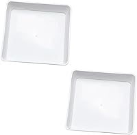 Vista 1 de Macetas y macetas de jardín, 2 unidades, bandejas de base cuadrada movibles, bandejas de goteo para plantas en maceta, bandeja de plástico