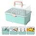 Baby Bottle Drying Rack, 1Pc Baby Bottle Drying Box Cutlery Box Container with Cover Easy- Carry Handle Holder for Bottles Cups Home Kitchen