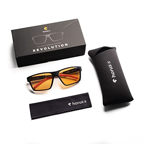 Image of Horus X • Blue Light Glasses Men Women | Blue Light Blocking Glasses for Screen Anti-Fatigue Eye Migraine | Gaming Revolution Orange
