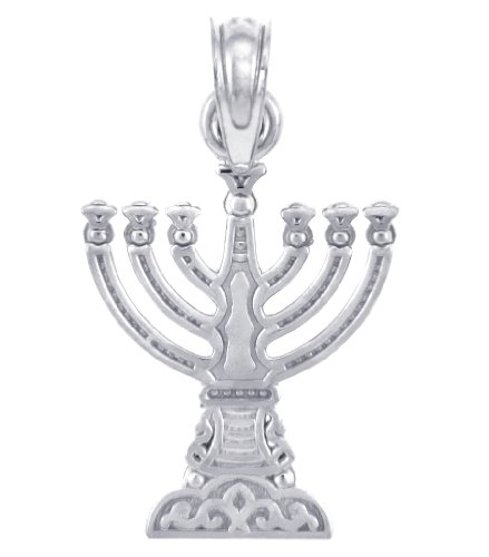 Claddagh Gold - Jewish Gold Pendants - Menorah Silver Pendant
