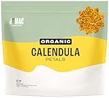 J Mac Botanicals, Organic Calendula Petals (12 oz) edible dried flowers, pairs well with rose petal for ice cubes, cooking, beverages, and bath bombs
