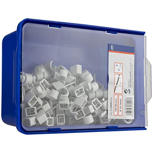 REV Expressschellen, 100 St. Nagelschellen -Kabelschellen, 10-14mm, grau