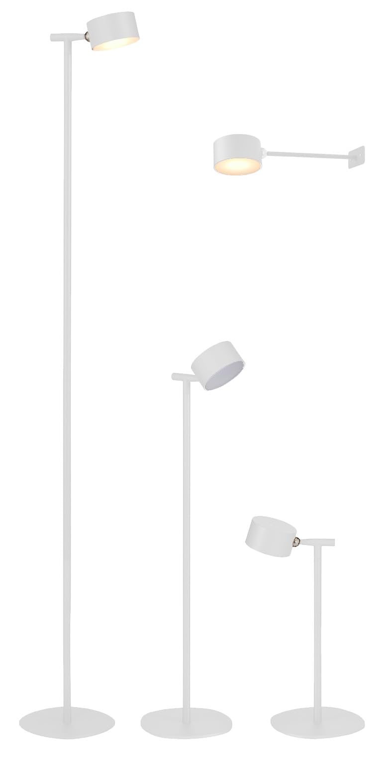 Northpoint LED Akku Stehlampe 3-in-1 Leselampe Dimmbar Flexibel als Steh- Tisch- & Wandleuchte Warmweißes Licht (3000K) Innen & Außen Höhenverstellbar bis 120 cm (weiß)