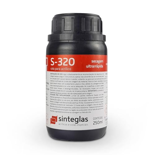 Cola Acrílica Sinteglas Acrilico Policarbonato Capilaridade S-320 250ml