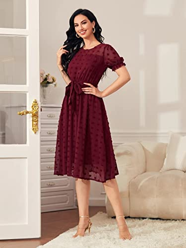 Image of TAGAS Women's Georgette Fit and Flare Knee-Length Western Dress