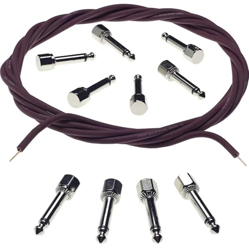 Evidence Audio Monorail SIS DIY Solderless Guitar Patch Cable Kit -10 Angled SIS Plugs and 10 feet Burgundy Cable