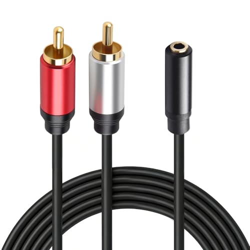 Adaptador de audio 3.5mm hembra a 2RCA macho, pack 2 miniatura 1