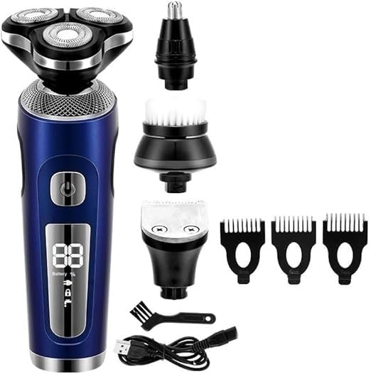 Kopfrasierer für Männer, 4-in-1 Elektrorasierer 3D-Schwimmende Schneider, USB-Schnellladung, Rasiermesser für Männer, Klingen, tragbarer Bartschneider, Schermaschine
