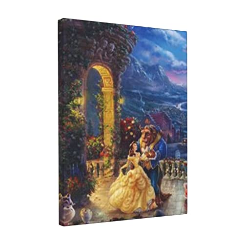 アートパネル 美女と野獣 アニメ アートフレーム モダン ポスター フレーム装飾画 キャンバス絵画 アートボード 玄関 木製 部屋飾り 壁の絵 壁掛け ソファの背景絵画 木枠セット グッズ キャラクター 人気 プレゼント 30x40cm