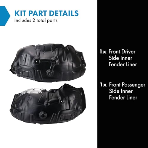 Image of TRQ Front Inner Fender Liner Set Compatible with 2009-2010 Dodge Ram 1500 2011-2014 Ram 1500 CH1248152 CH1249152