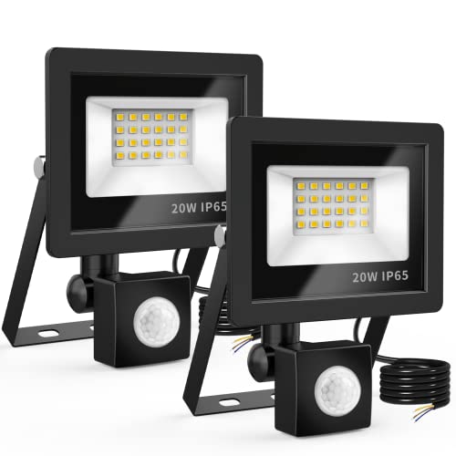 Realky LED Strahler mit Bewegungsmelder, 20W 2000LM Außenstrahler 6500K Kaltweiß Scheinwerfer LED...