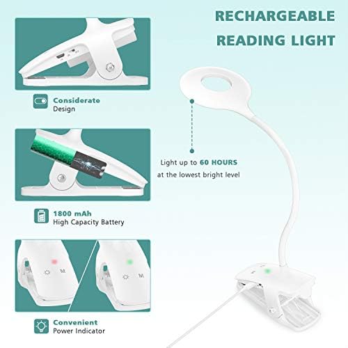 LENCENT 28 LED Reading Light, Blue Light Blocking Book Lamp, 9 Brightness Modes(Amber&White) Clip On Lamp with Touch Control Switch, Eye Protection Desk Lamp for Home Book Bed&Computer