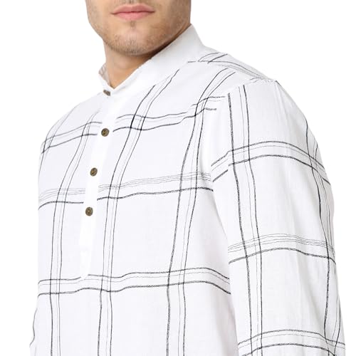 Image of Spykar Men's Slim Fit N /A Full Sleeve Checked Casual Shirts