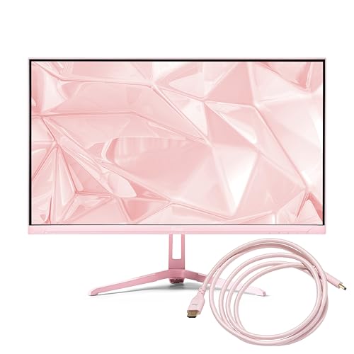 Image of Pixio PX249 Wave Pink 24 inch 240Hz 1080 Fast IPS Panel 1ms GTG Adaptive Sync Gaming Monitor with Pink HDMI 2.1 Cable Ultra Certified Ultra High Speed 10FT 8K 60Hz 4K 120Hz Nylon Braided