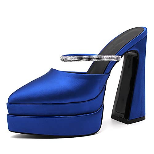 Sandales à talons et plate-forme chic pour femme style mules à enfiler faciles
