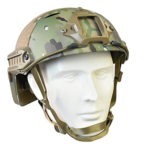 Jffcestore Pj Type Tactical Mask And Tactical Fast Helmet,Protective Full Face Clear Goggle Skull Mask Dual Mode Wearing Design Adjustable Strap (Cp+Mask) #TOP5