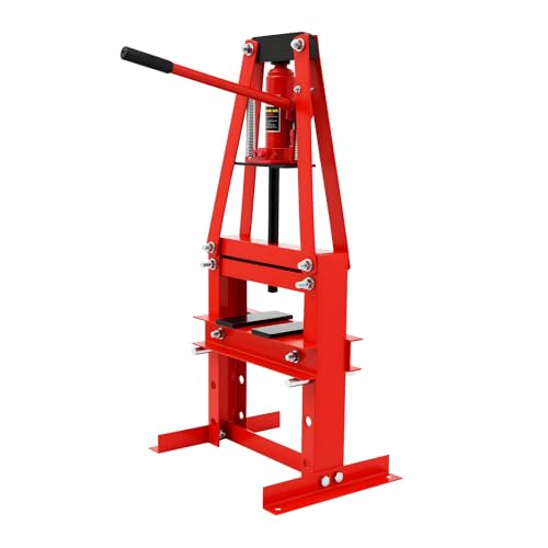 Presse d'atelier hydraulique de 6 tonnes avec plaques, 4 niveaux de hauteur réglable en forme de...