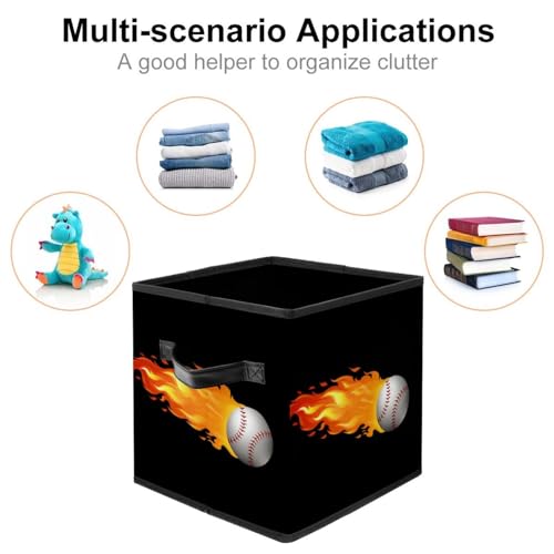 Boîte de rangement pliable contre le désordre cube en tissu baseball