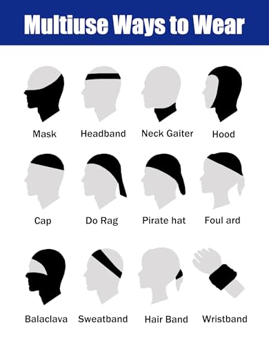 Cooling Neck Gaiter Face Mask, White UV Protection Masks Gator, Windproof Bandana Cover for Skiing, Fishing, Hiking, Cycling, Kayaking, Hunting (White Pack)