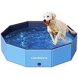 Meowant Foldable Dog Pool, Hard Plastic Dog Swimming Pools for Large Dogs, Collapsible Plastic Kid Pet Pool, Portable Bathing Tub Kiddie Pool for Dogs (L-48'' × 12'')