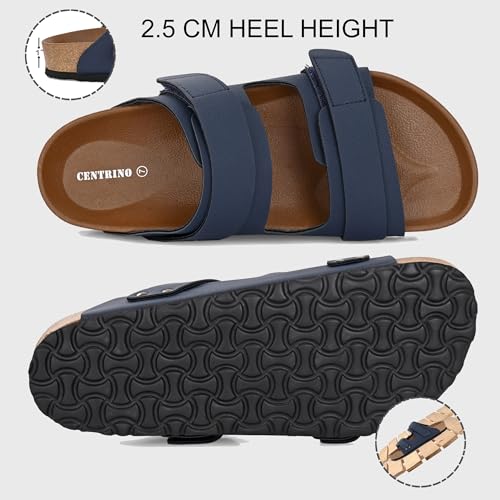 Image of Centrino Men's Berkin-Style Slip-On Sandals | Open Toe Design | Soft PU Footbed | Lightweight & Comfortable | Arch Support | On-Grip Sole | Casual Outdoor Wear (9207)