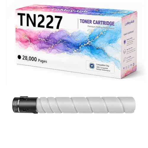 Image of LoMeyAob TN227 Toner Cartridge, High Yield Replacement for Konica Minolta LaserJet C227i C257i C287i Printer, Rich Colors, High-speed Printings, Accurate Imaging, High returns,Black