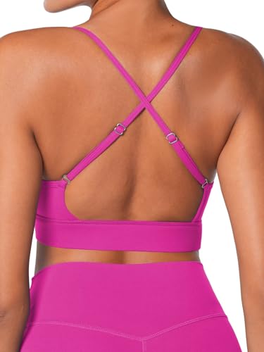 Image of Sunzel Sports Bra for Women, Criss-Cross Open Back Adjustable Strappy Bras, Workout Gym Padded Yoga Bra with Removable Pads