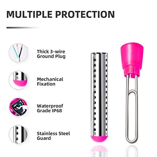 GESAIL Quick Heating UL Listed Portable Bath Immersion Bucket Water Heater with Stainless Steel Cover to Heat 5 Gallons Water in Minutes for Pool, Bucket, Portable Bathtub, Basin, Winter Washing