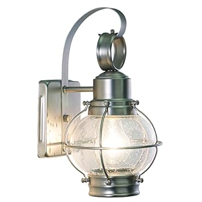 Chatham 1 Light Brushed Nickel Coastal Outdoor Wall Lantern Clear Glass 41FNi0JHCvS. SS400