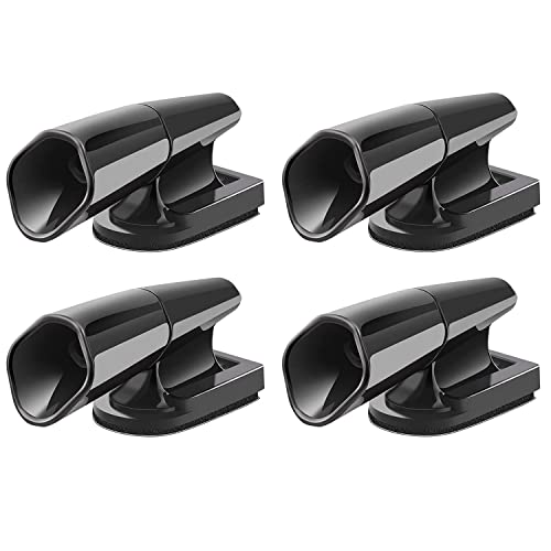 Hsthe Sea 4 Piezas de Advertencia de Silbato de Ciervo, Silbato ultrasónico de Alarma de Vida Silvestre para automóviles, Motocicletas, Advertencia de Ciervo ultrasónico Negro, Autoadhesivo