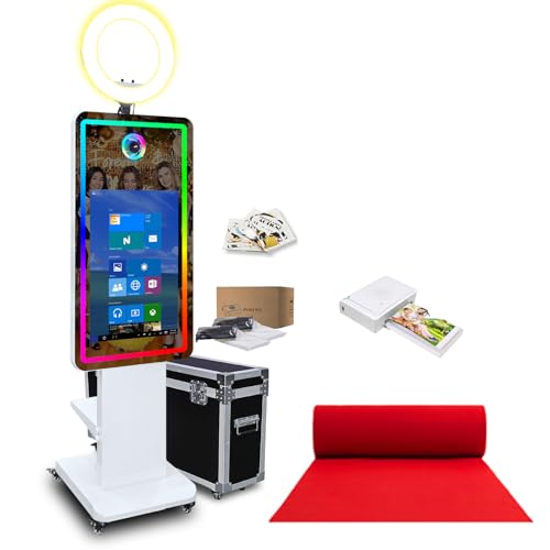 Máquina de cabina de fotos con espejo con visualización táctil interactiva de 32 pulgadas y funda