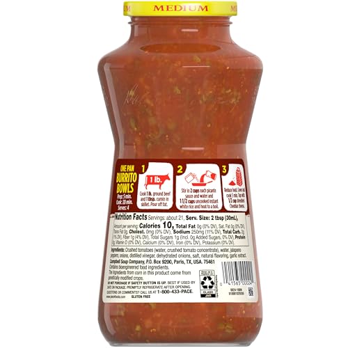 Image of Pace Medium Picante Sauce, 24 oz Jar (Pack of 2)